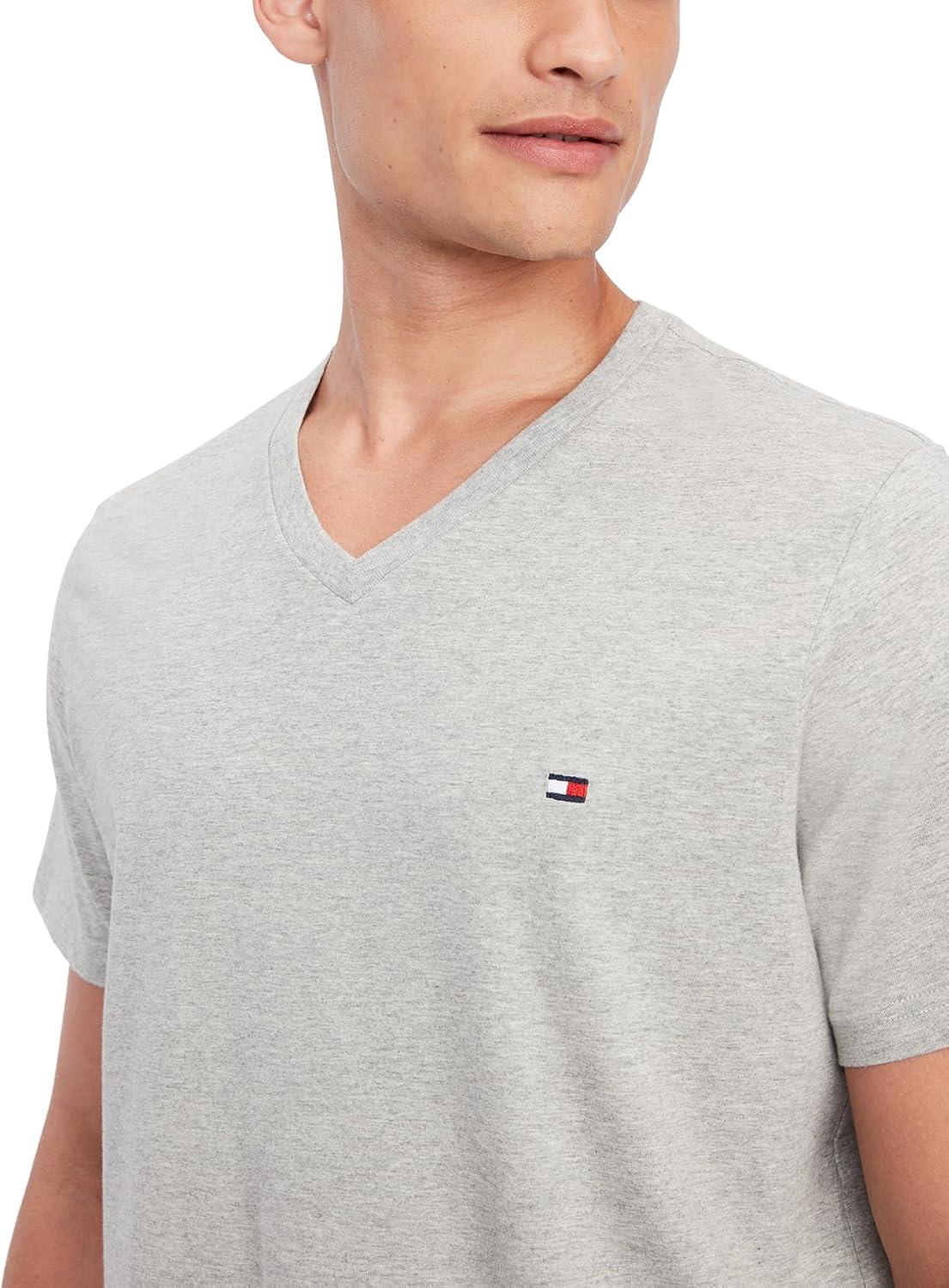 imageTommy Hilfiger Mens Flag V Neck TeeGrey Heather