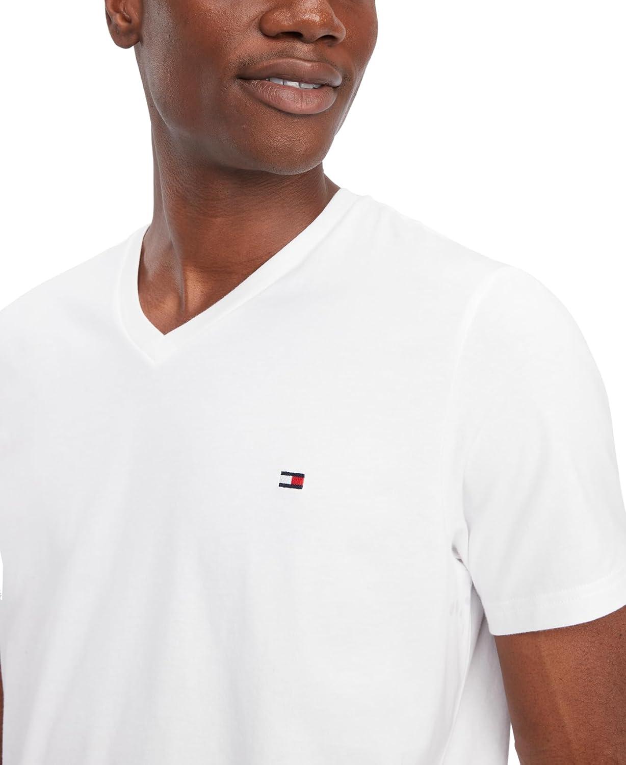 imageTommy Hilfiger Mens Flag V Neck TeeWhite