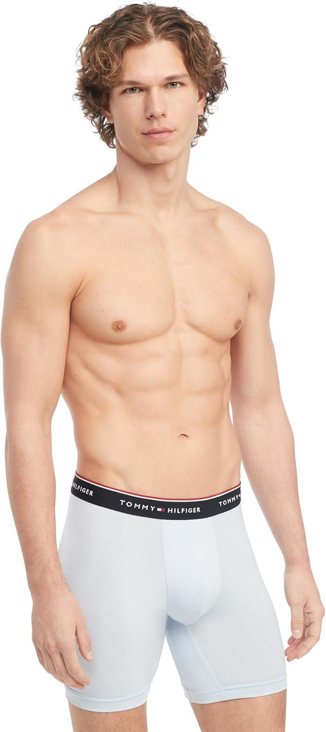 imageTommy Hilfiger Mens Micro Classics Boxer Brief 3PackBreezy Blue Grey Heather Faded Indigo