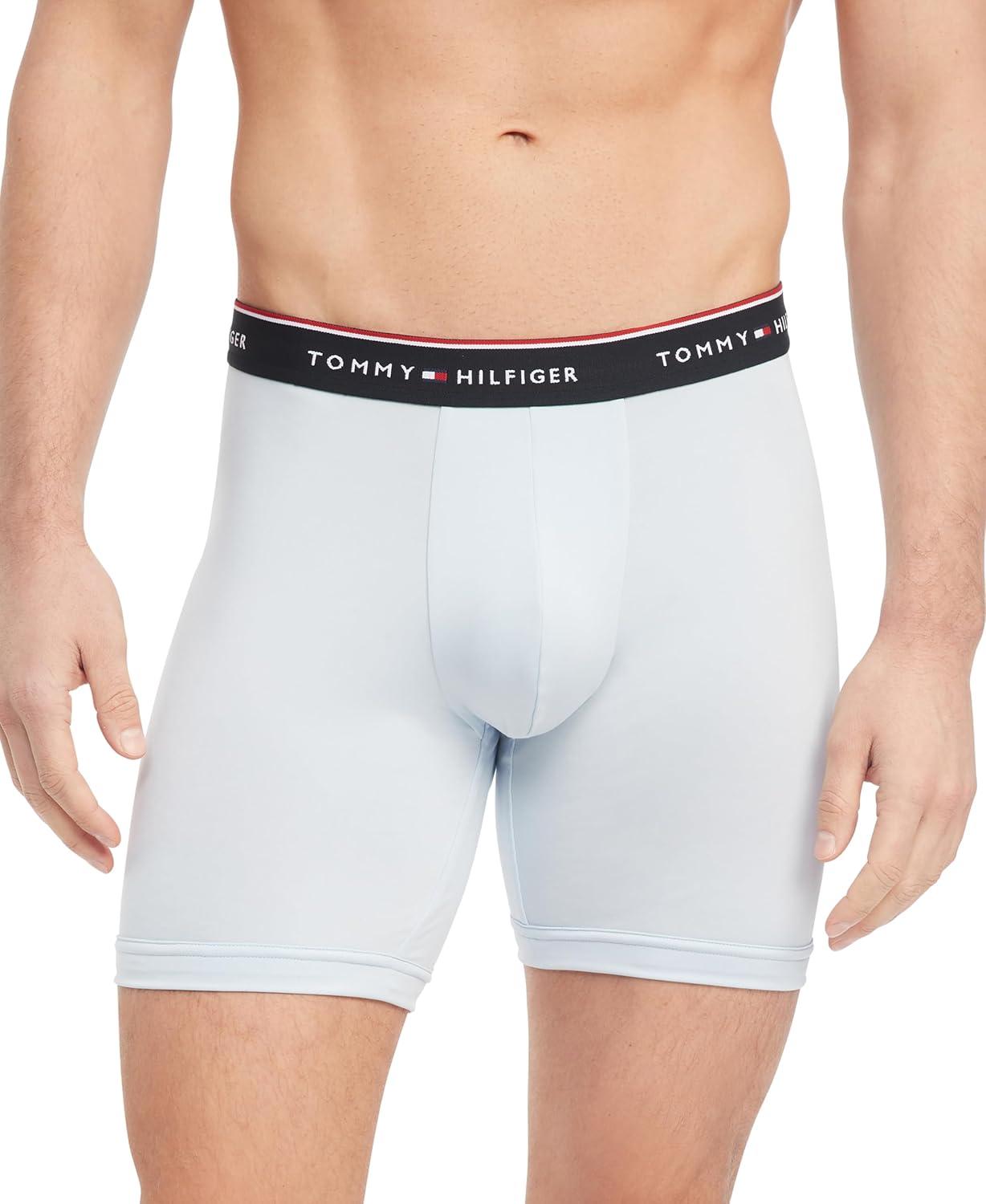 imageTommy Hilfiger Mens Micro Classics Boxer Brief 3PackBreezy Blue Grey Heather Faded Indigo