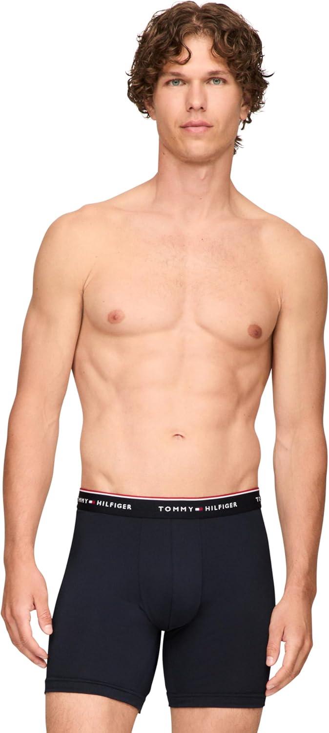 imageTommy Hilfiger Mens Micro Classics Boxer Brief 3PackDesert Sky Anchor PrintPrimary RedDesert Sky