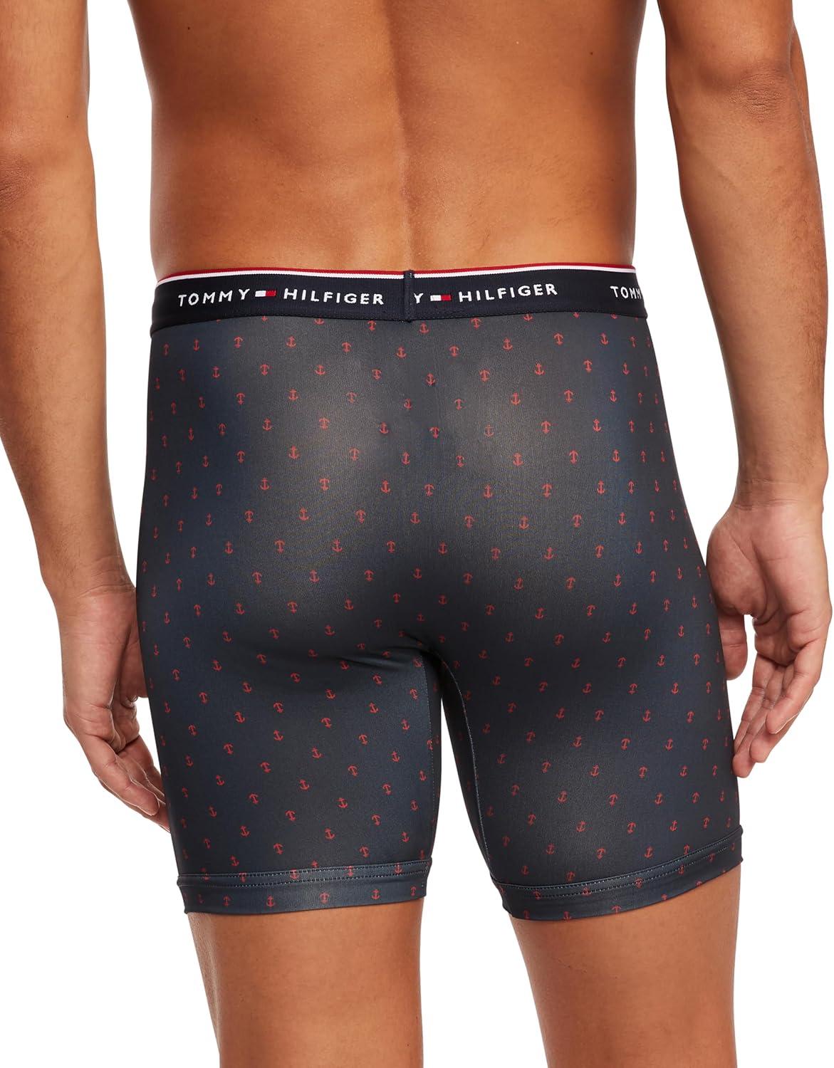 imageTommy Hilfiger Mens Micro Classics Boxer Brief 3PackNavy Navy Anchor Print Mahogany