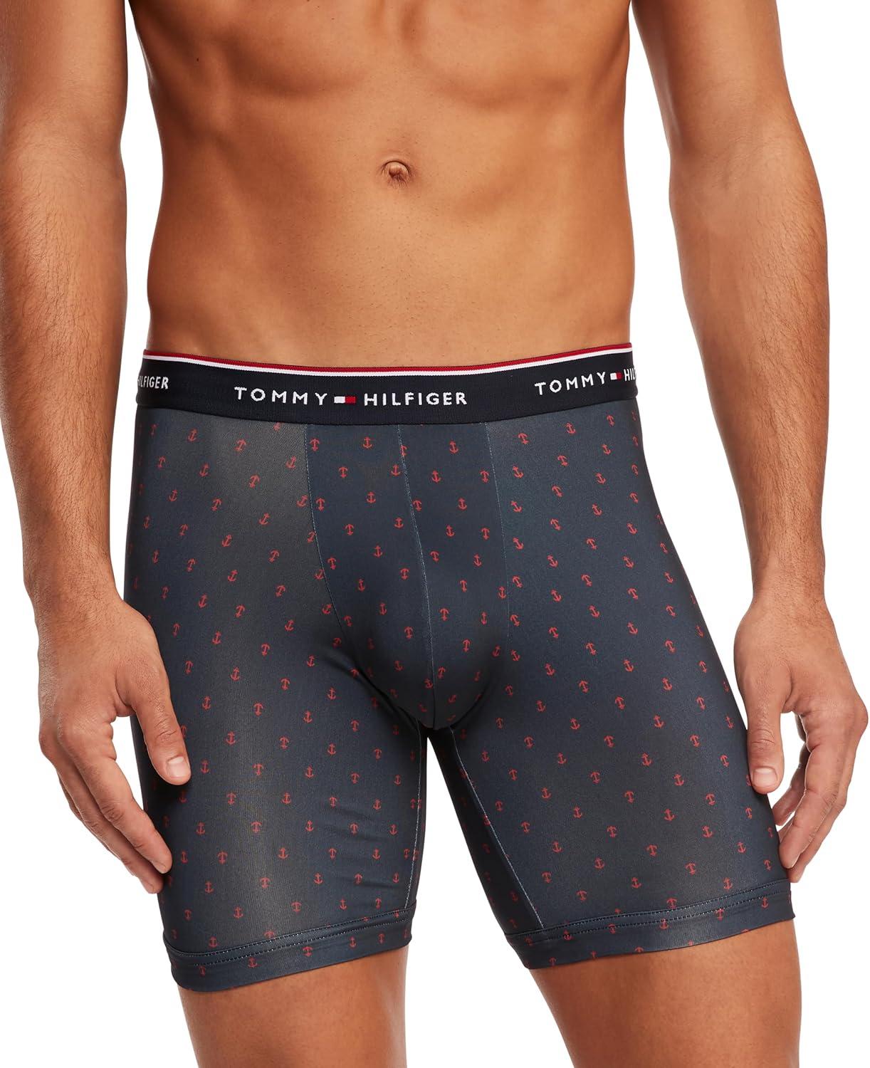 imageTommy Hilfiger Mens Micro Classics Boxer Brief 3PackNavy Navy Anchor Print Mahogany