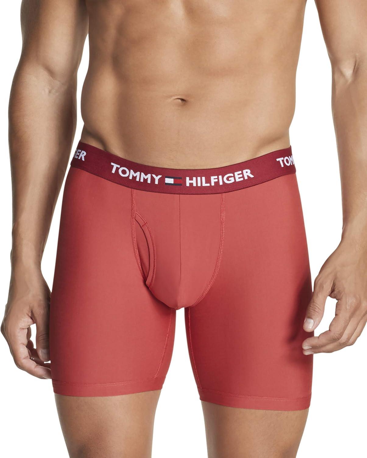 imageTommy Hilfiger Mens Micro Classics Boxer Brief 3PackNavy BlazerFaiencewhite StripeCardinal