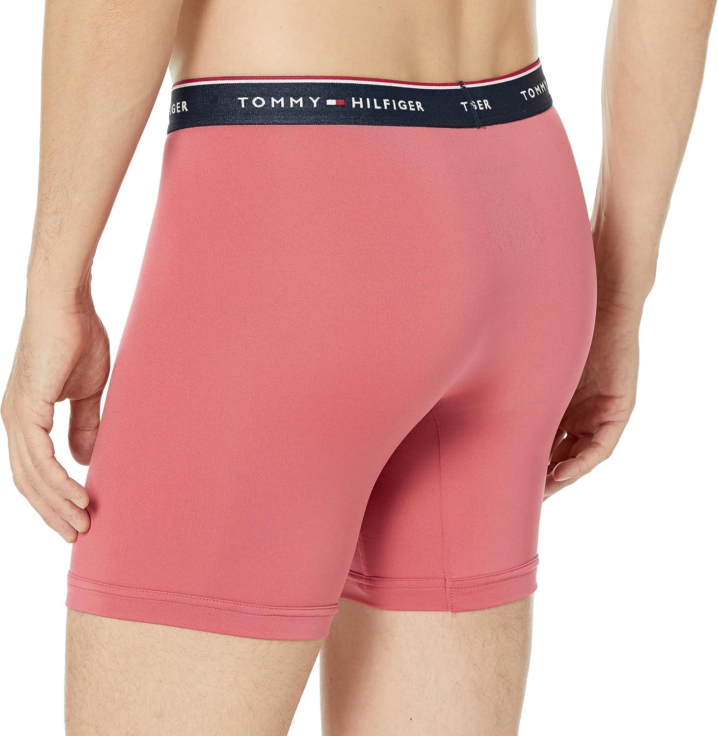 imageTommy Hilfiger Mens Micro Classics Boxer Brief 3PackRose Blue Logo Print Navy