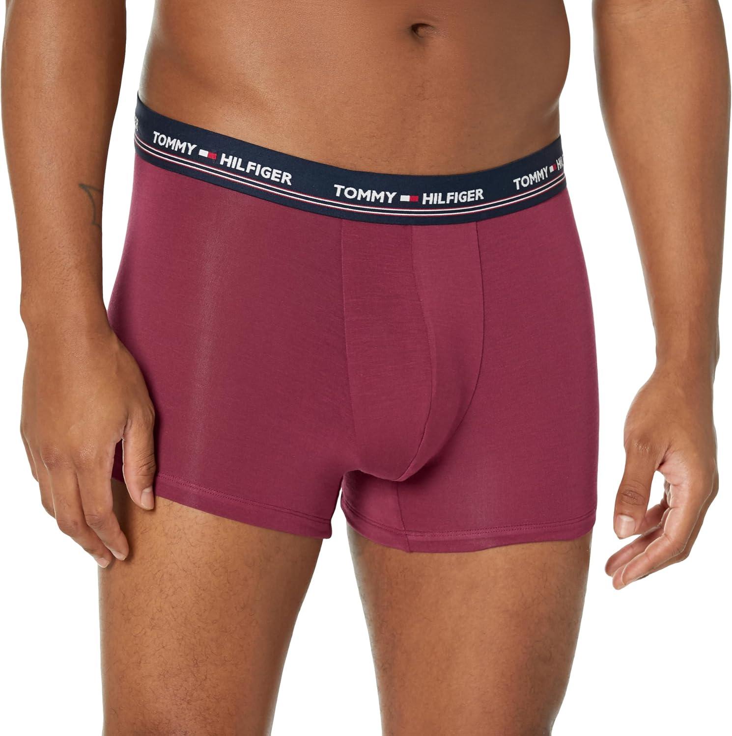 imageTommy Hilfiger Mens Modal 3pack TrunkBordeaux Four Leaf Clover Navy
