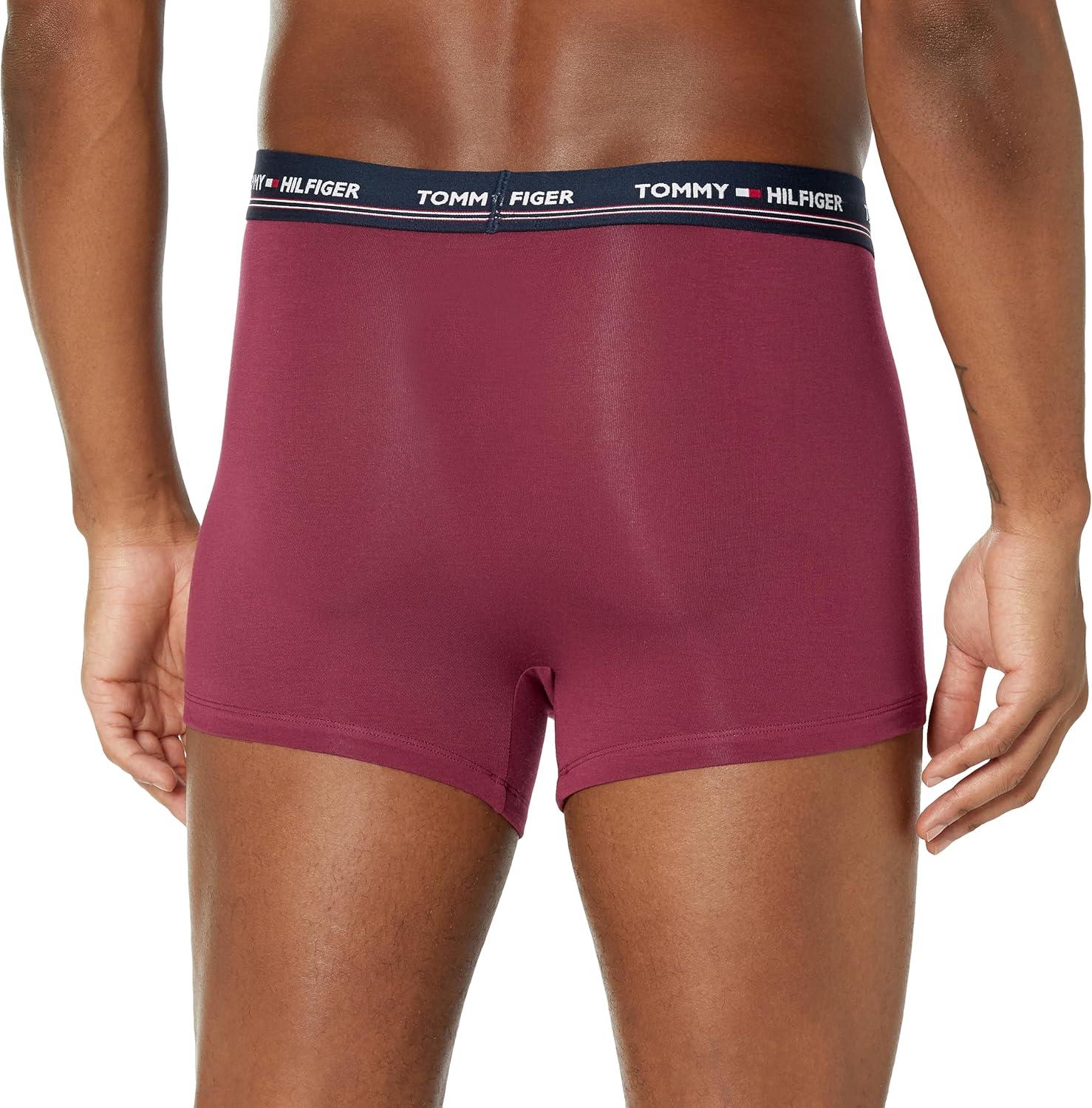 imageTommy Hilfiger Mens Modal 3pack TrunkBordeaux Four Leaf Clover Navy