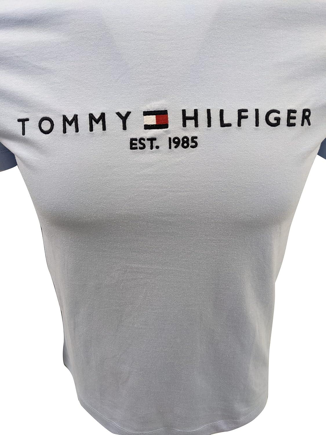 imageTommy Hilfiger Mens Modern Essentials Short Sleeve Crewneck UndershirtLight Blue 1985