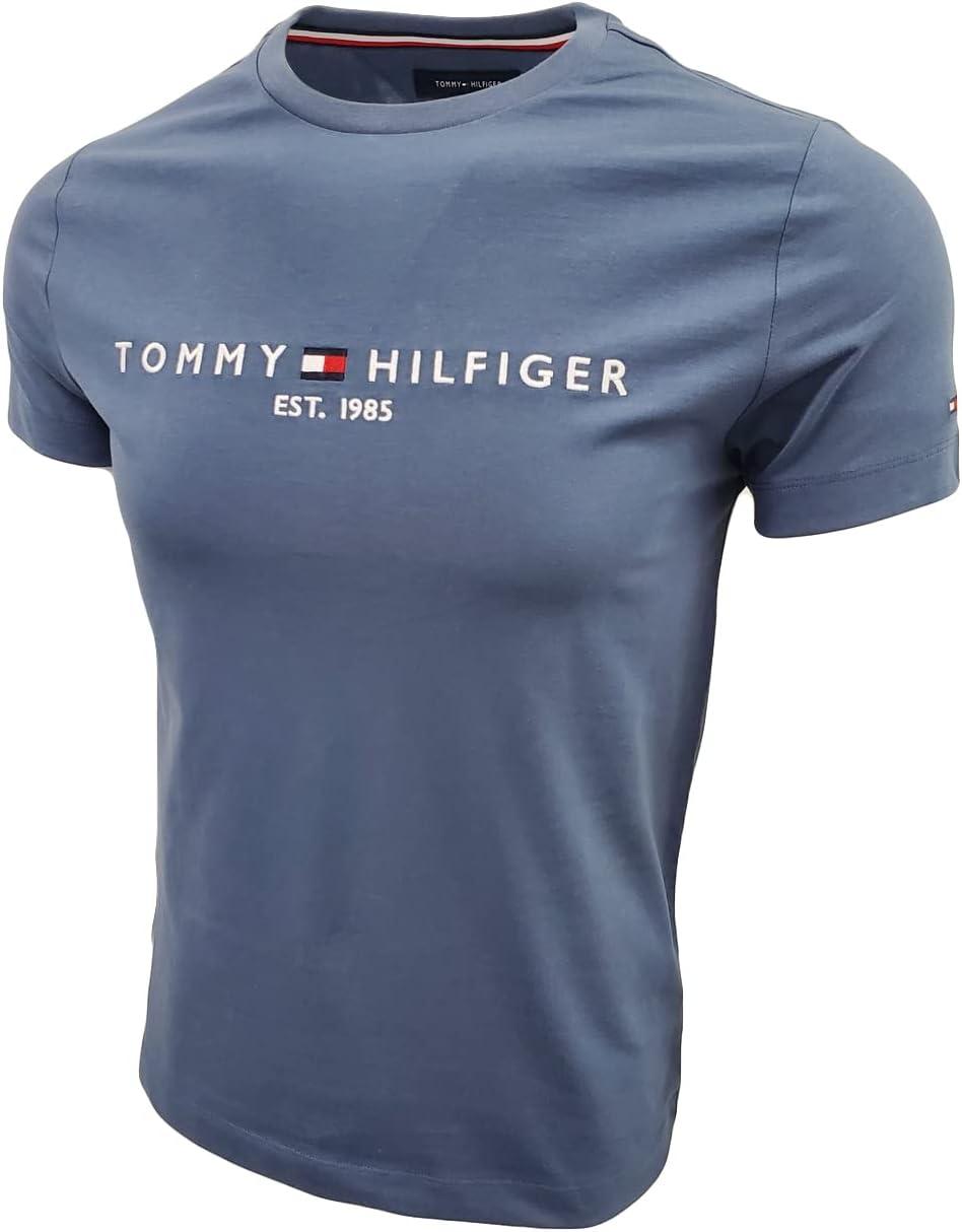 imageTommy Hilfiger Mens Modern Essentials Short Sleeve Crewneck UndershirtSlate Blue 1985