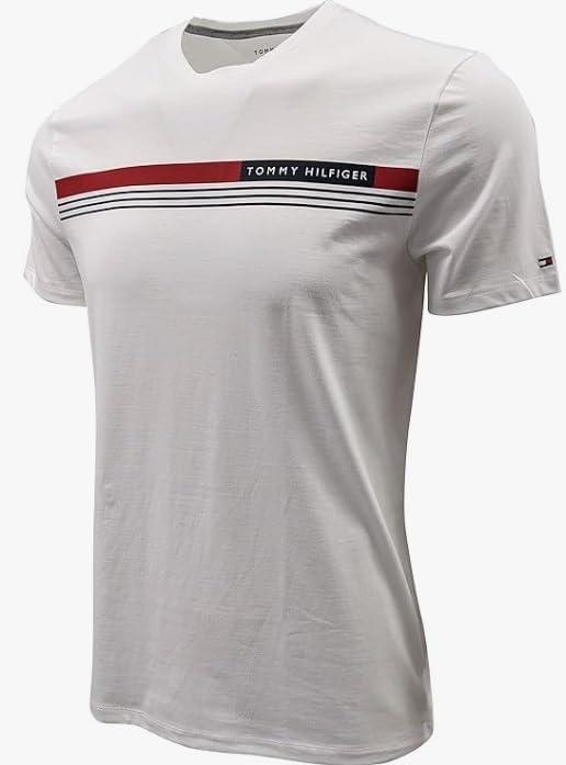 imageTommy Hilfiger Mens Modern Essentials Short Sleeve Crewneck UndershirtWhite Line Style
