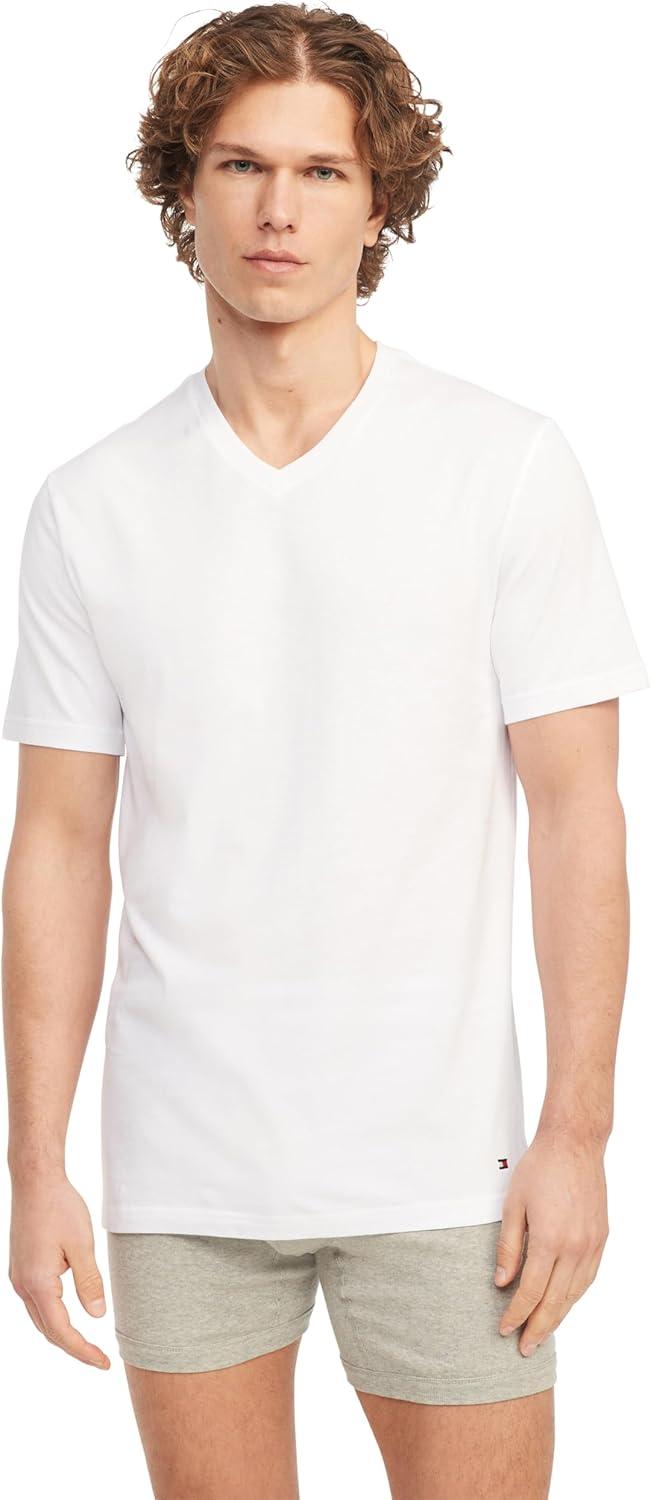 imageTommy Hilfiger Mens Undershirts 3 Pack Cotton Classics Slim Fit Crew TShirt3 Classic White