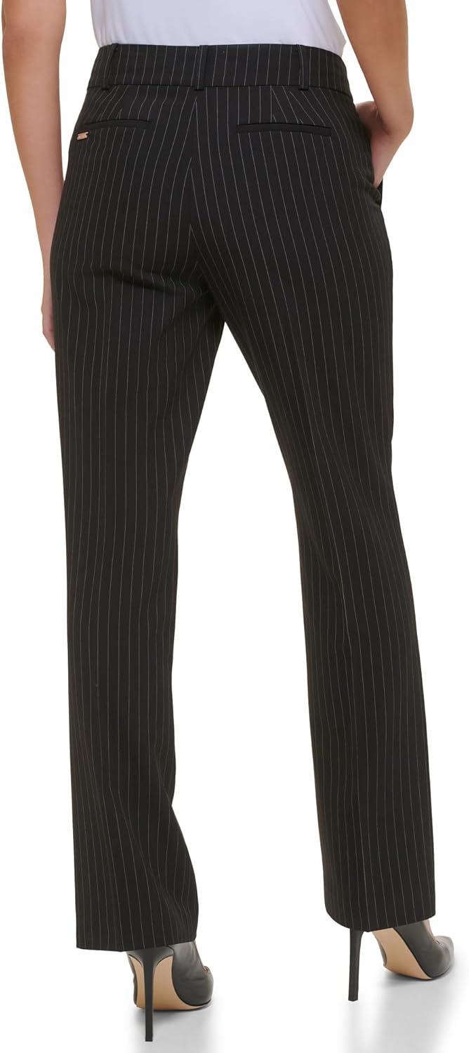 imageTommy Hilfiger Solid Sutton Boot Leg TrousersBlackIvory
