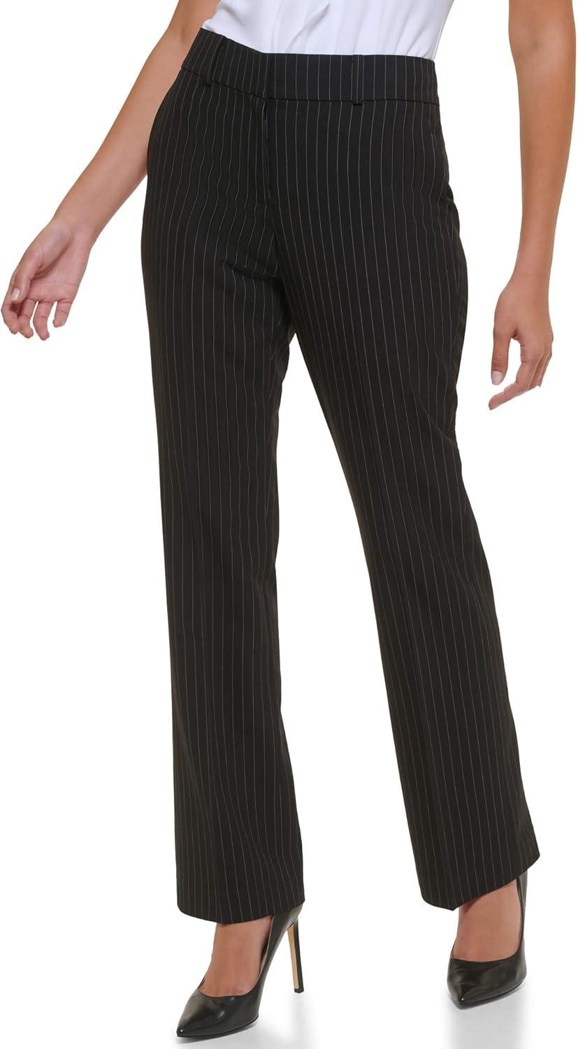 imageTommy Hilfiger Solid Sutton Boot Leg TrousersBlackIvory