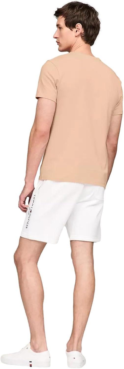 imageTommy Hilfiger TShirt Mens Crew Neck Tee Classic Fit Short Sleeve Solid ShirtBeige