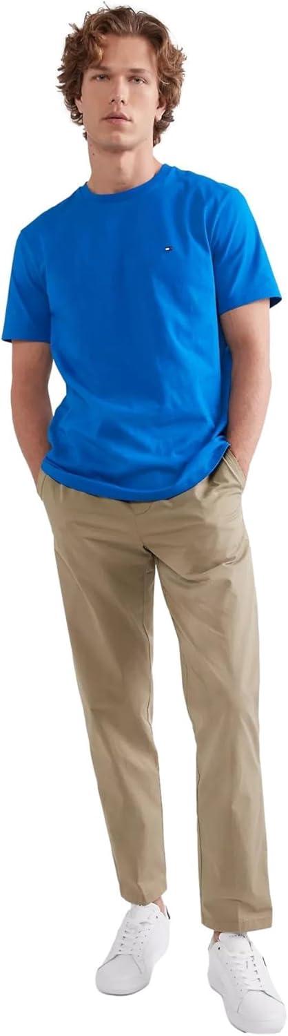 imageTommy Hilfiger TShirt Mens Crew Neck Tee Classic Fit Short Sleeve Solid ShirtBio Blue