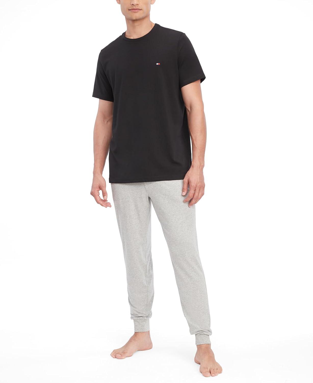 imageTommy Hilfiger TShirt Mens Crew Neck Tee Classic Fit Short Sleeve Solid ShirtBlack