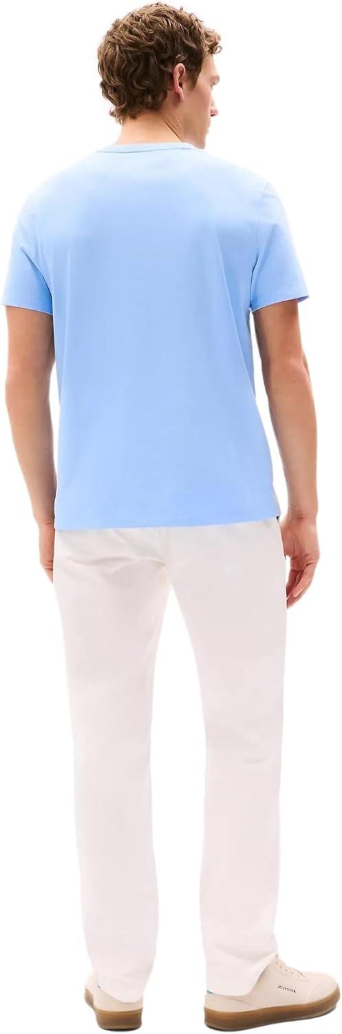 imageTommy Hilfiger TShirt Mens Crew Neck Tee Classic Fit Short Sleeve Solid ShirtBreezy Blue