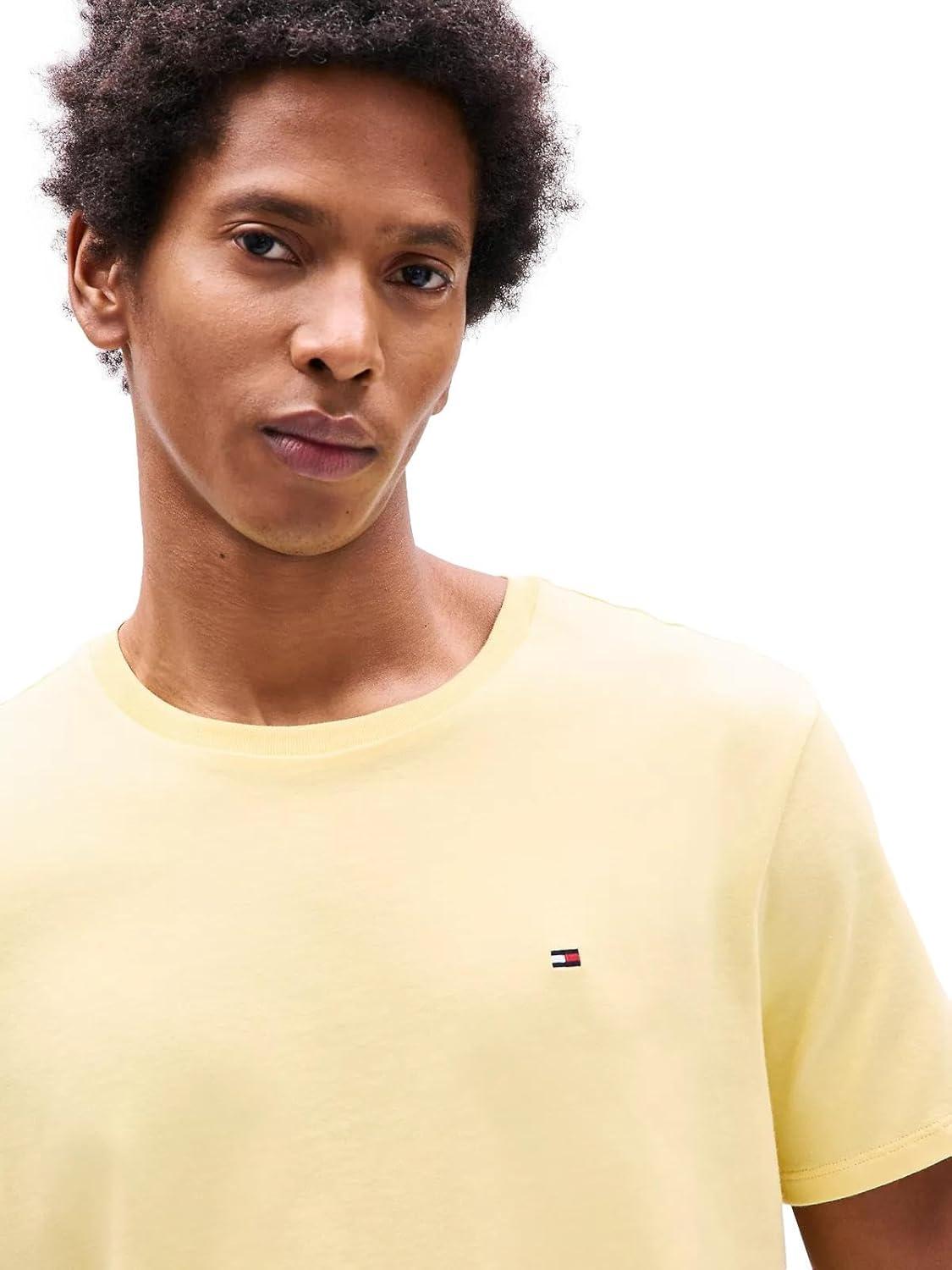 imageTommy Hilfiger TShirt Mens Crew Neck Tee Classic Fit Short Sleeve Solid ShirtCitronella