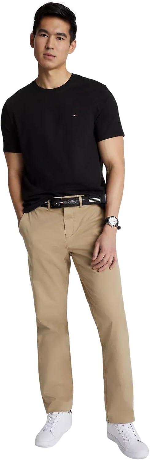 imageTommy Hilfiger TShirt Mens Crew Neck Tee Classic Fit Short Sleeve Solid ShirtDark Sable Black