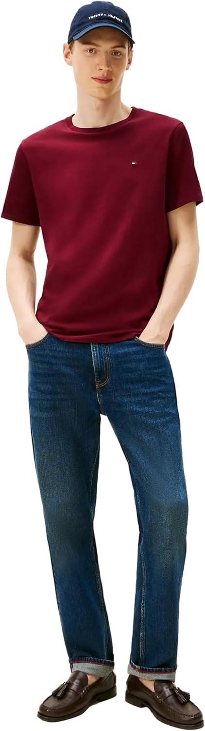 imageTommy Hilfiger TShirt Mens Crew Neck Tee Classic Fit Short Sleeve Solid ShirtDeep Rouge 601