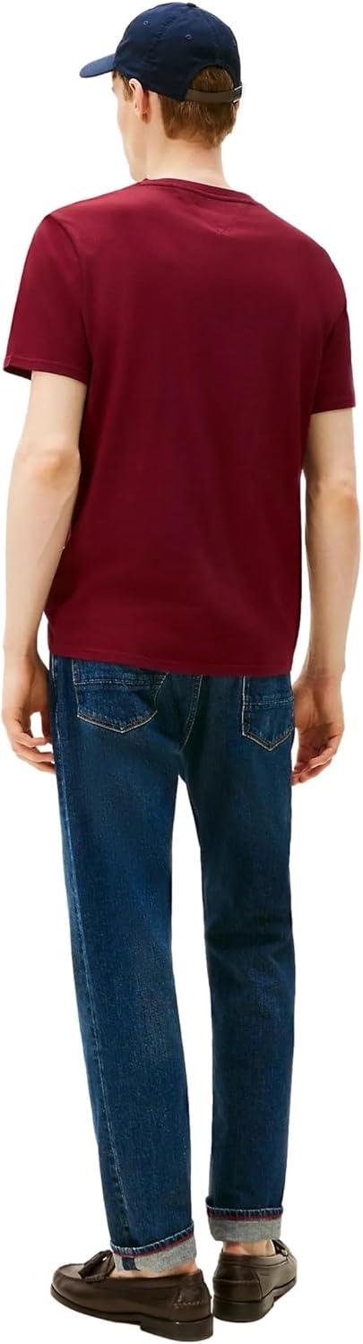 imageTommy Hilfiger TShirt Mens Crew Neck Tee Classic Fit Short Sleeve Solid ShirtDeep Rouge 601
