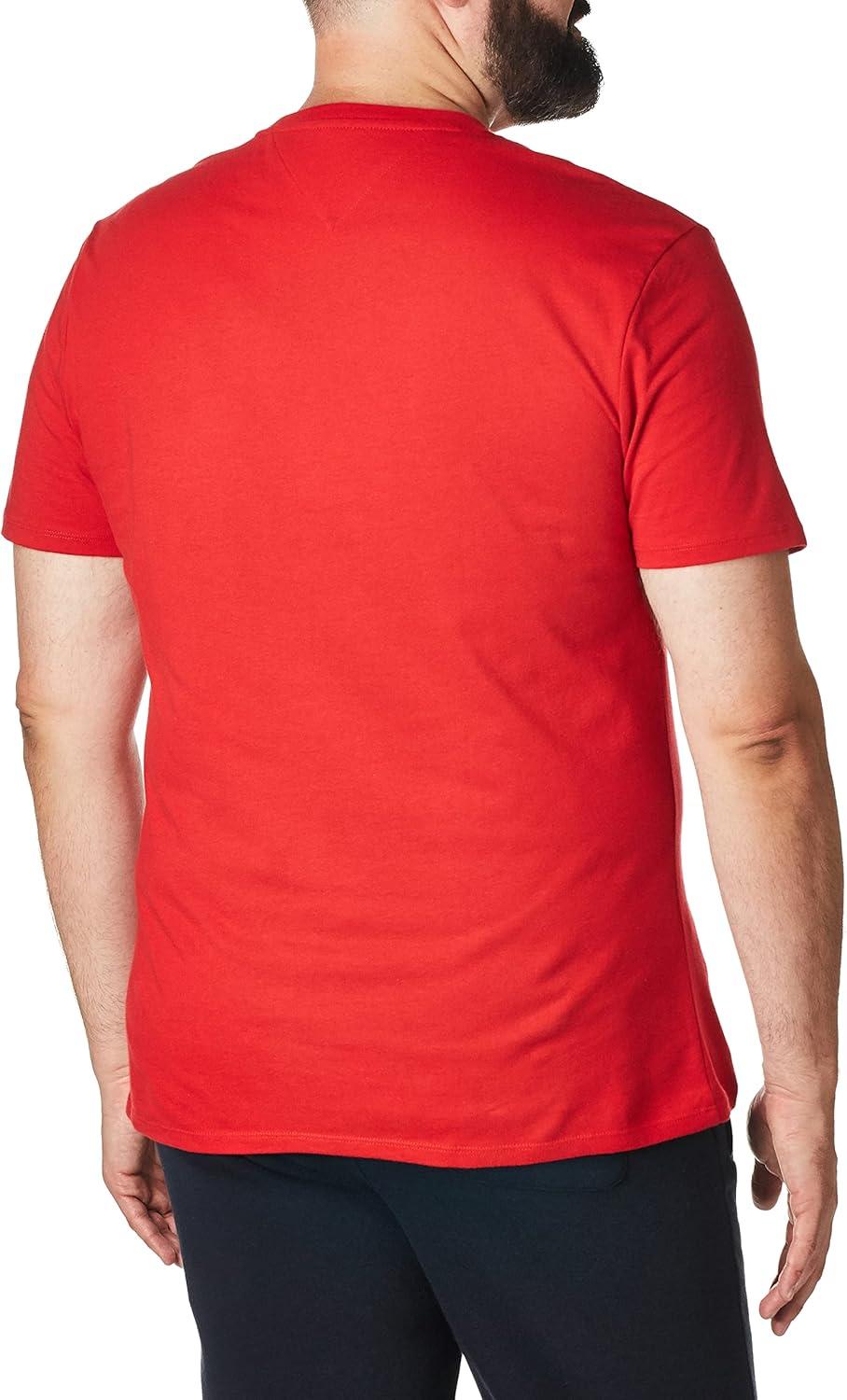 imageTommy Hilfiger TShirt Mens Crew Neck Tee Classic Fit Short Sleeve Solid ShirtFiery Red