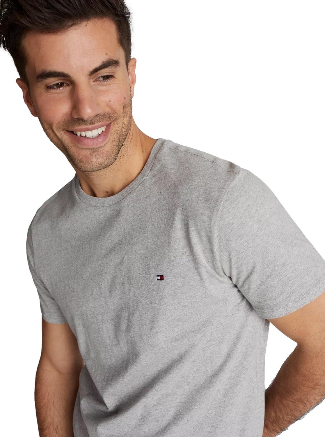 imageTommy Hilfiger TShirt Mens Crew Neck Tee Classic Fit Short Sleeve Solid ShirtGrey Heather