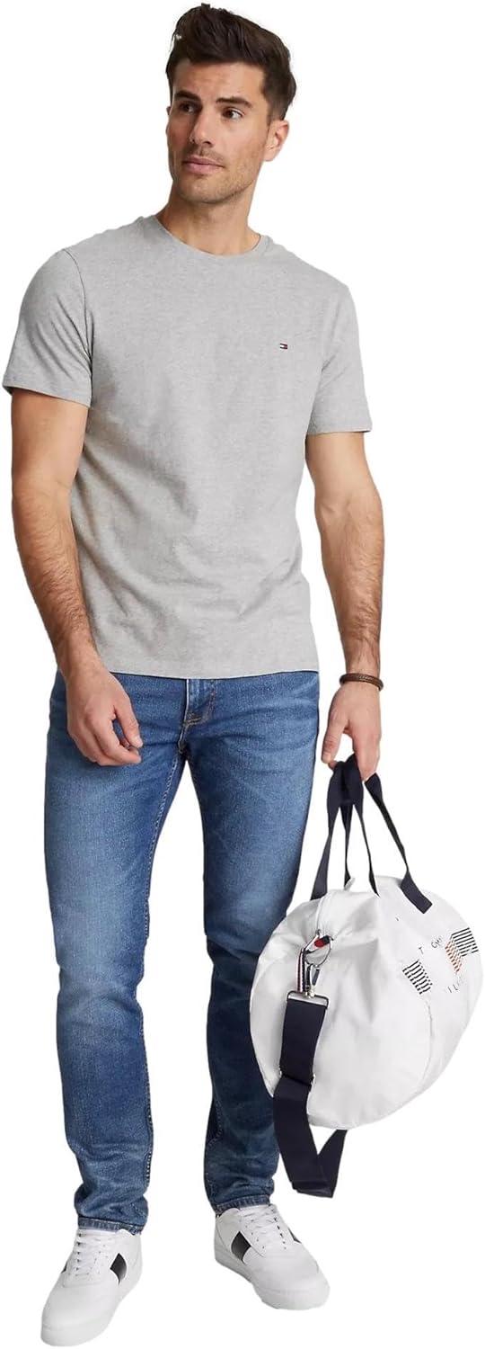 imageTommy Hilfiger TShirt Mens Crew Neck Tee Classic Fit Short Sleeve Solid ShirtGrey Heather