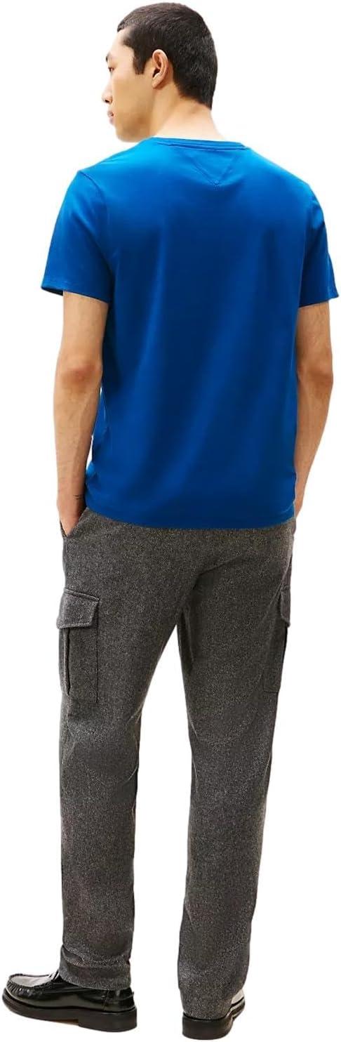 imageTommy Hilfiger TShirt Mens Crew Neck Tee Classic Fit Short Sleeve Solid ShirtKettle Blue