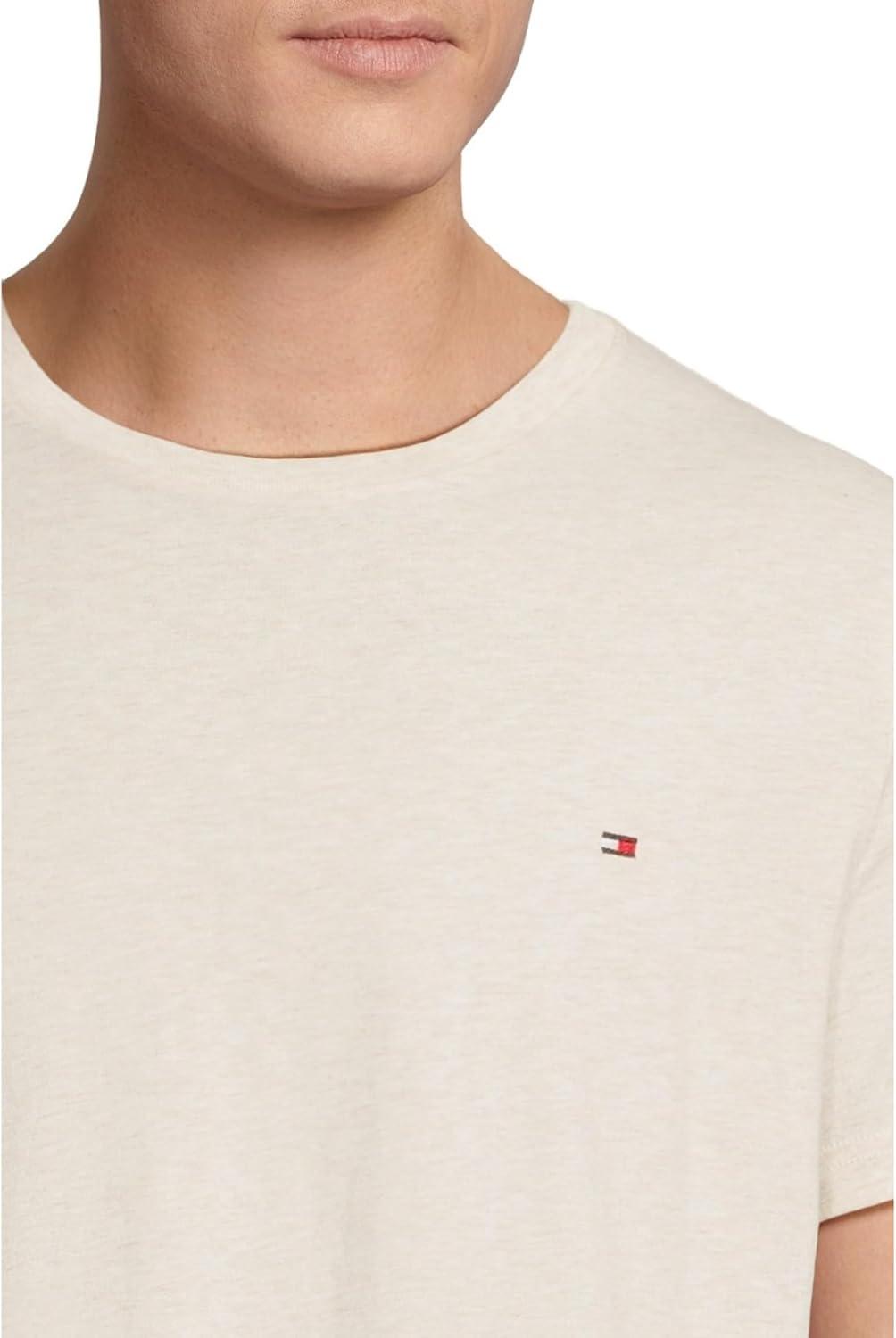 imageTommy Hilfiger TShirt Mens Crew Neck Tee Classic Fit Short Sleeve Solid ShirtOatmeal Heather