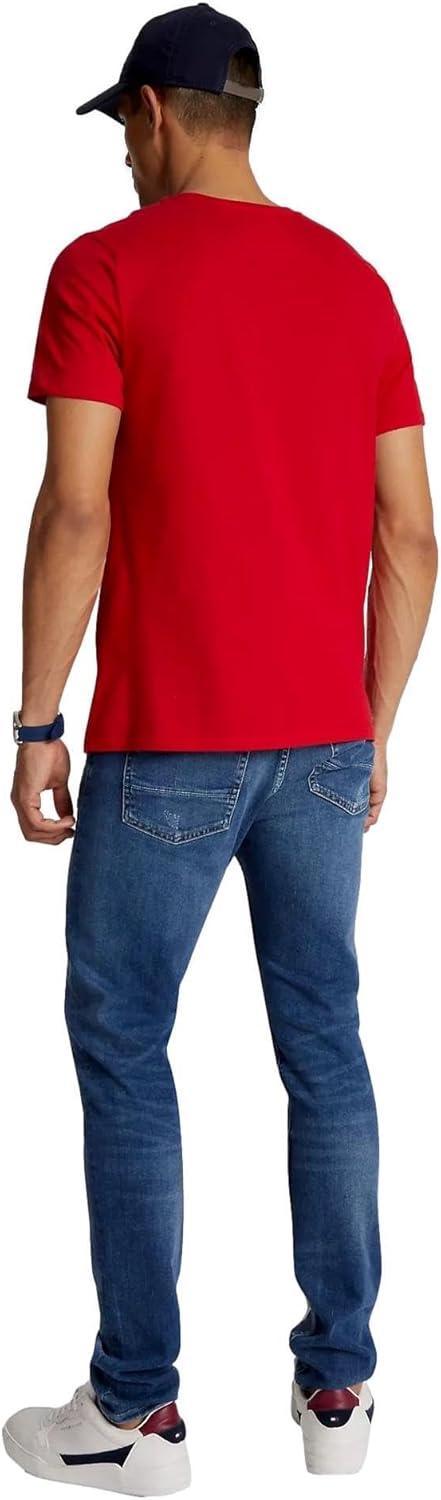 imageTommy Hilfiger TShirt Mens Crew Neck Tee Classic Fit Short Sleeve Solid ShirtPrimary Red
