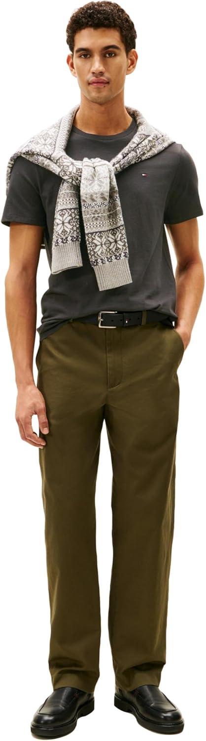 imageTommy Hilfiger TShirt Mens Crew Neck Tee Classic Fit Short Sleeve Solid ShirtTh Deep Black