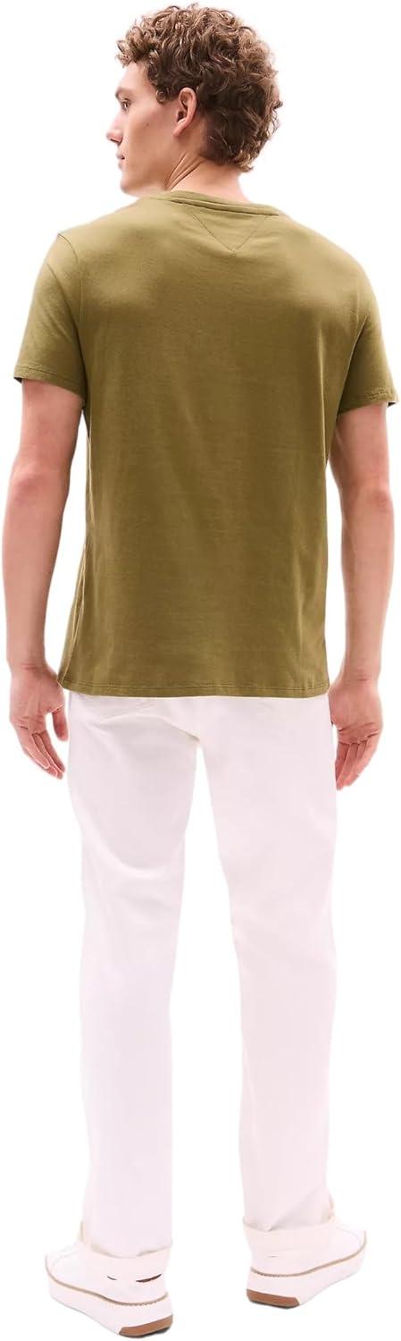 imageTommy Hilfiger TShirt Mens Crew Neck Tee Classic Fit Short Sleeve Solid ShirtUniform Olive