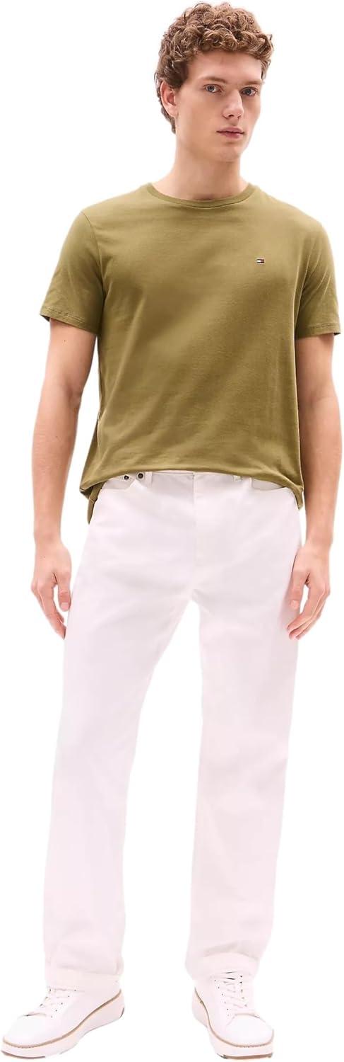 imageTommy Hilfiger TShirt Mens Crew Neck Tee Classic Fit Short Sleeve Solid ShirtUniform Olive