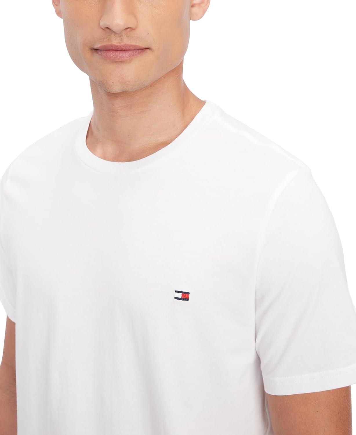 imageTommy Hilfiger TShirt Mens Crew Neck Tee Classic Fit Short Sleeve Solid ShirtWhite
