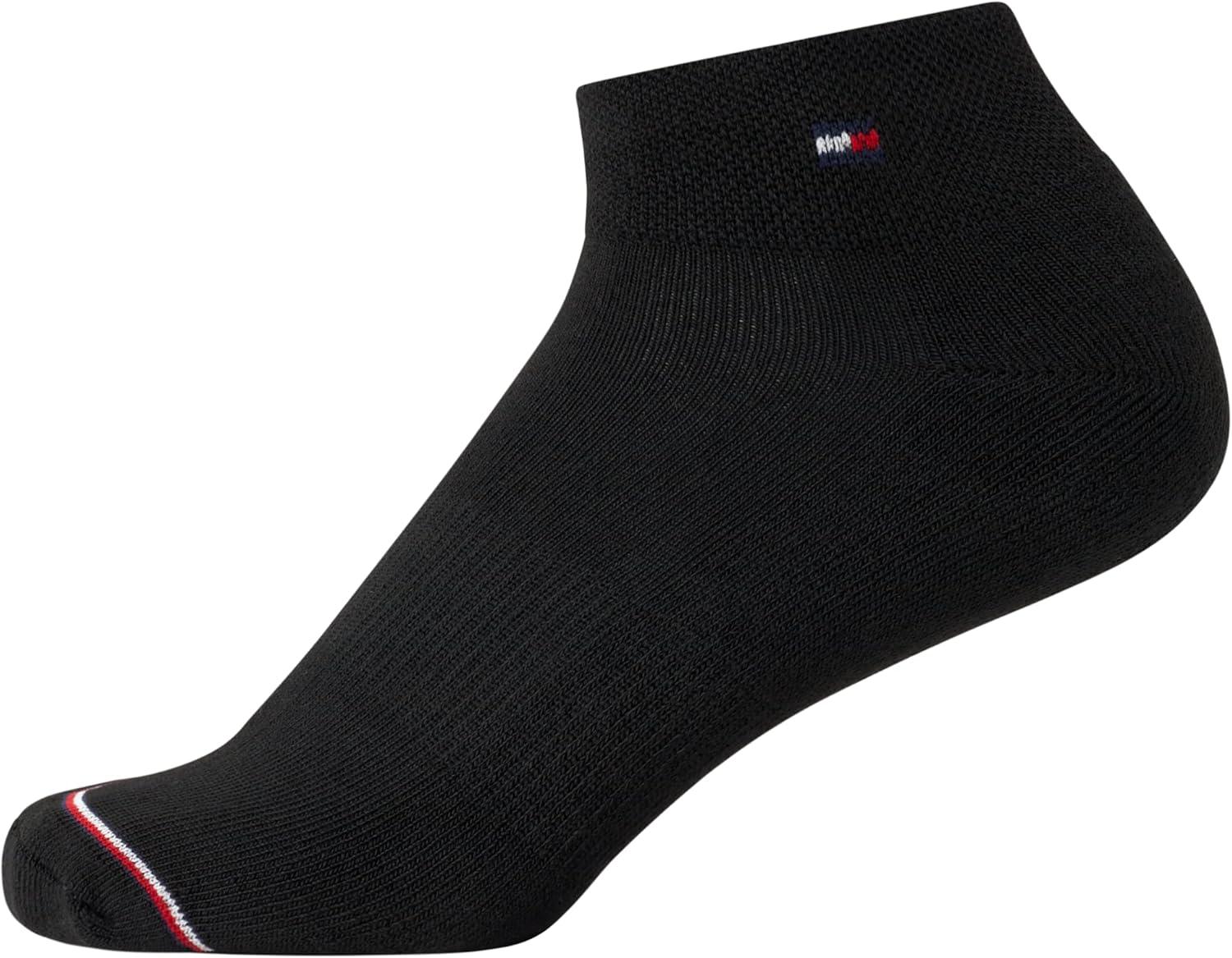imageTommy Hilfiger Womens 6 Pack Flag Sport Cushion Short Crew SocksBlack Flag