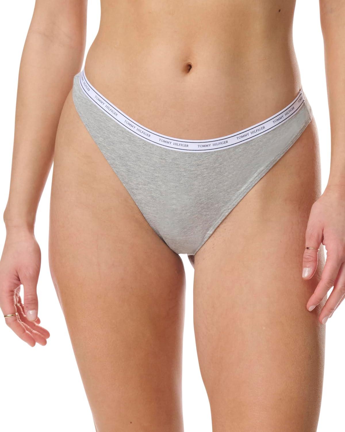 imageTommy Hilfiger Womens Cotton Thong Underwear 6 PackHeather Grey Navy Red Grey Black Red