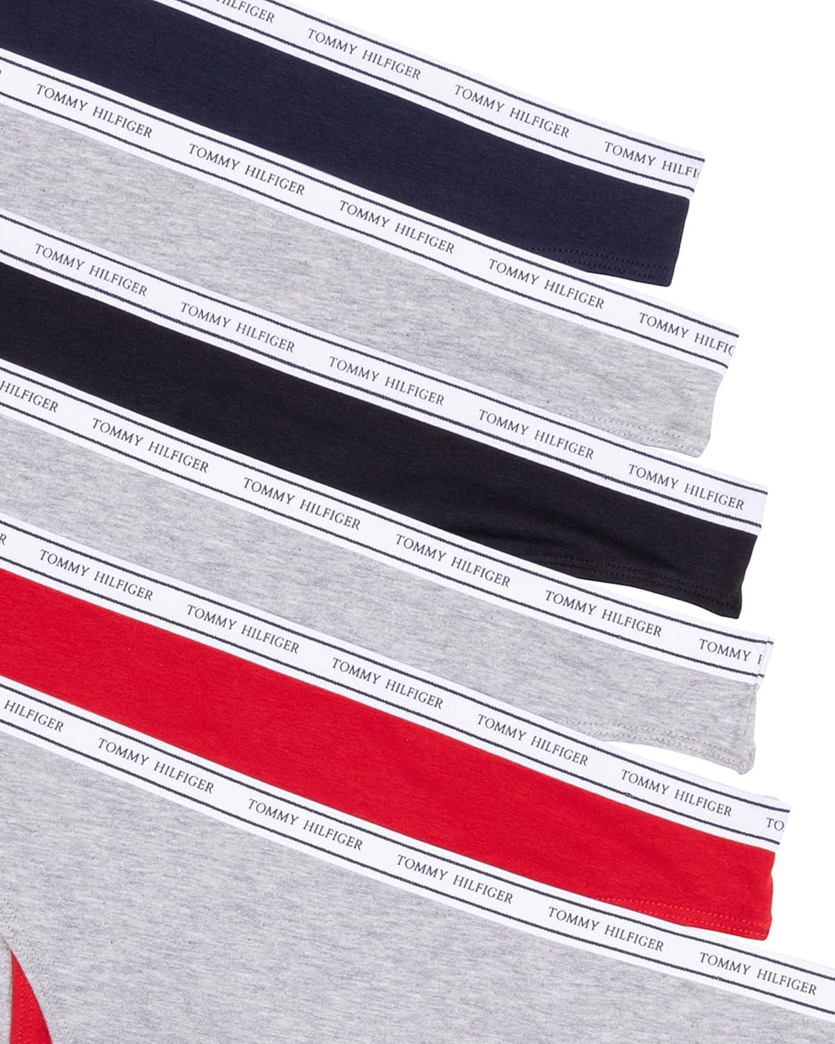 imageTommy Hilfiger Womens Cotton Thong Underwear 6 PackHeather Grey Navy Red Grey Black Red