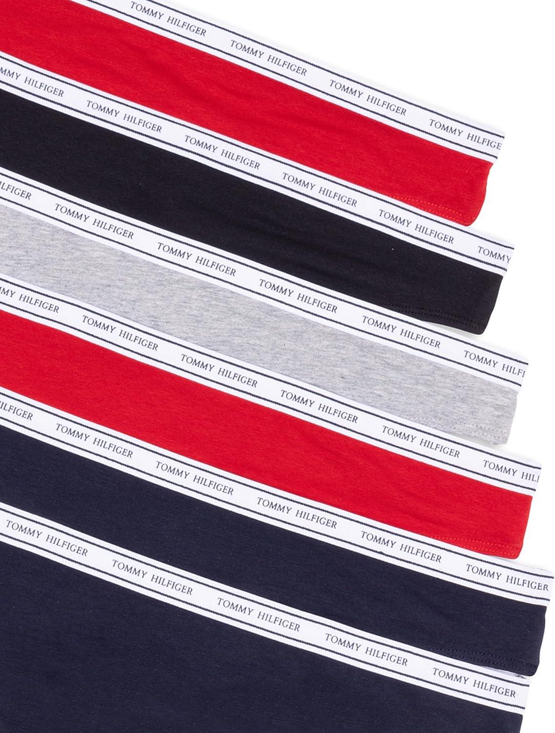 imageTommy Hilfiger Womens Cotton Thong Underwear 6 PackNavy Red Grey Black Grey Navy