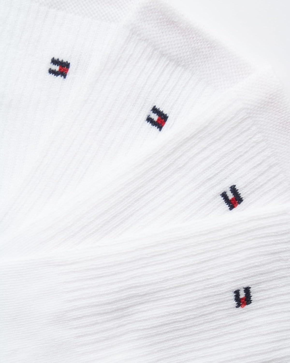 imageTommy Hilfiger Womens Crew Socks 4 Pack Moisture Wicking Breathable Athletic Casual Crew Socks for Women Sizes 410White Logo