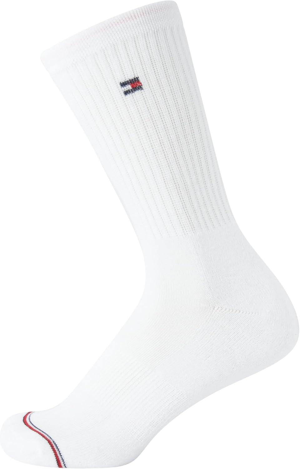 imageTommy Hilfiger Womens Crew Socks 4 Pack Moisture Wicking Breathable Athletic Casual Crew Socks for Women Sizes 410White Logo