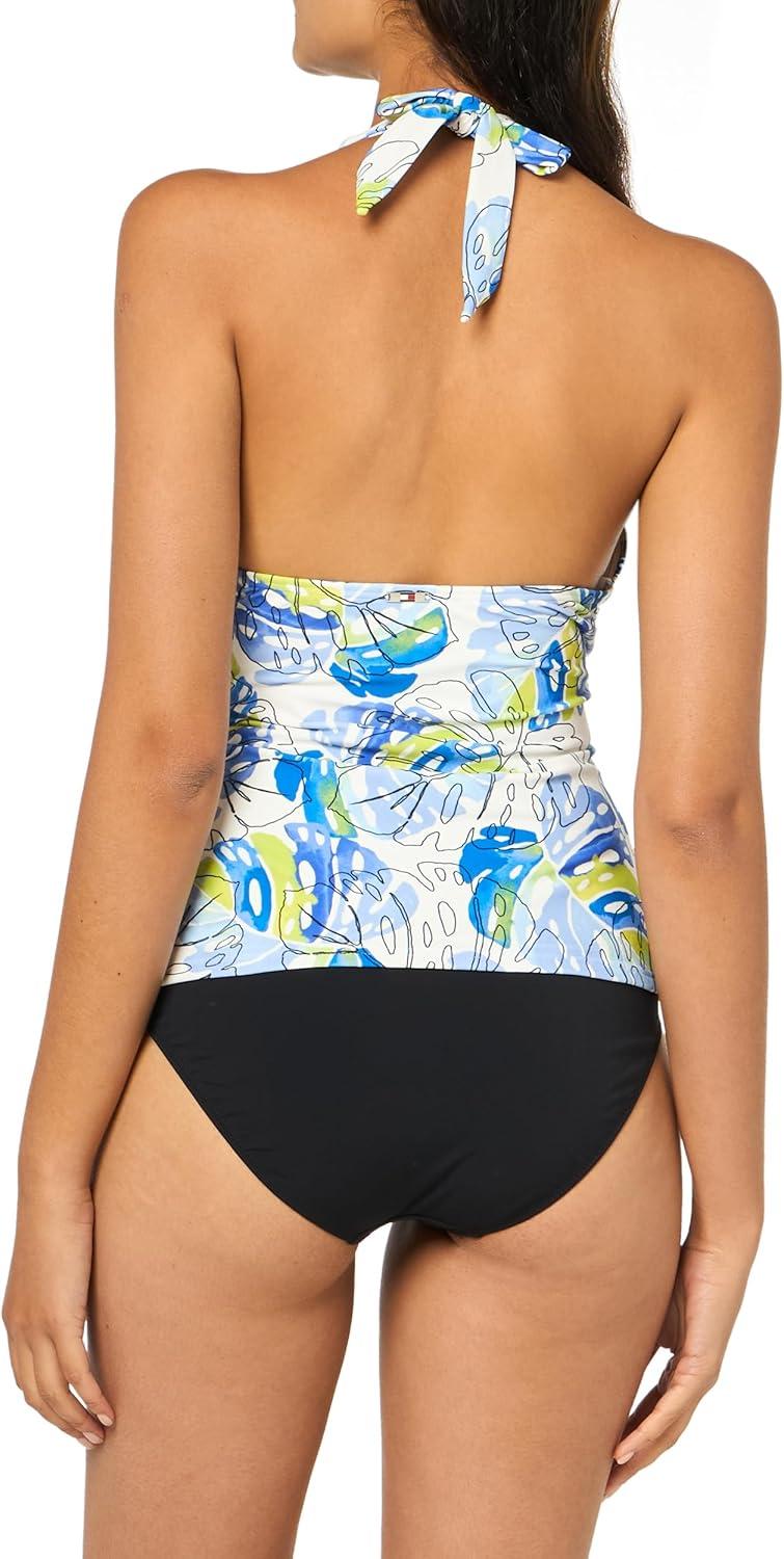 imageTommy Hilfiger Womens Halter Tankini TopBlue Tropical