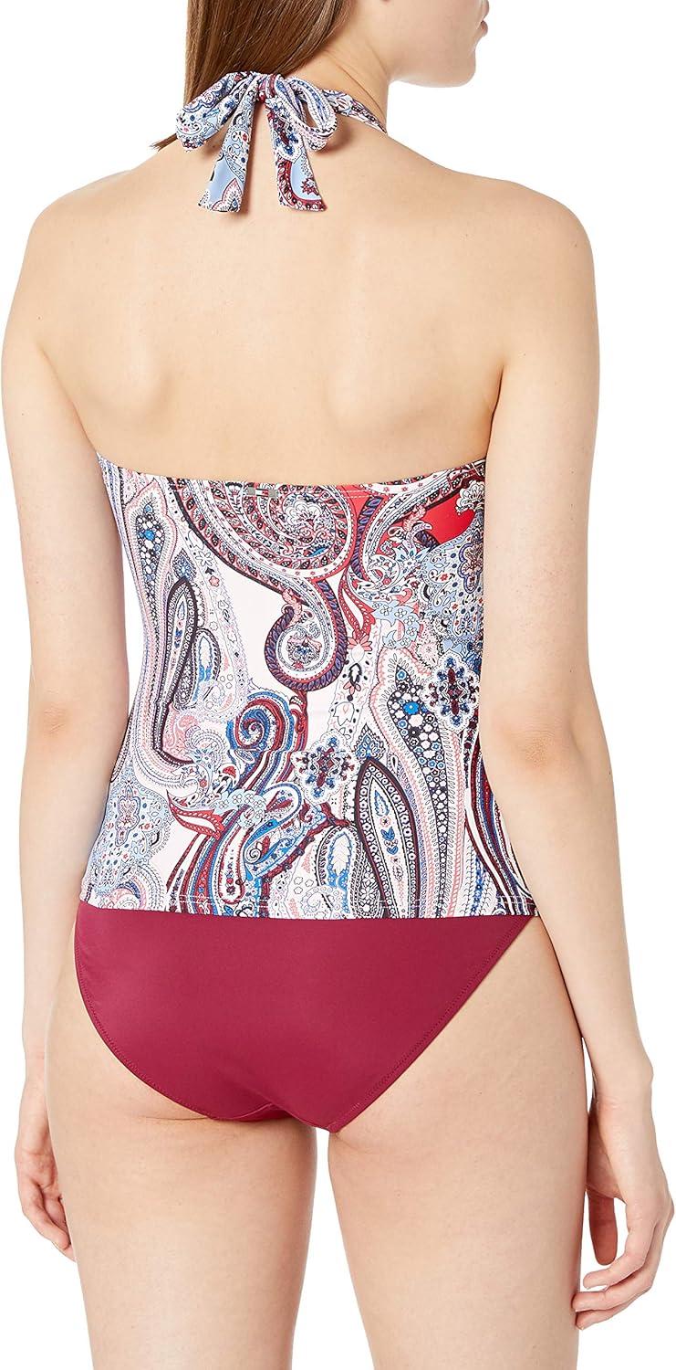 imageTommy Hilfiger Womens Halter Tankini TopScarlt Multi