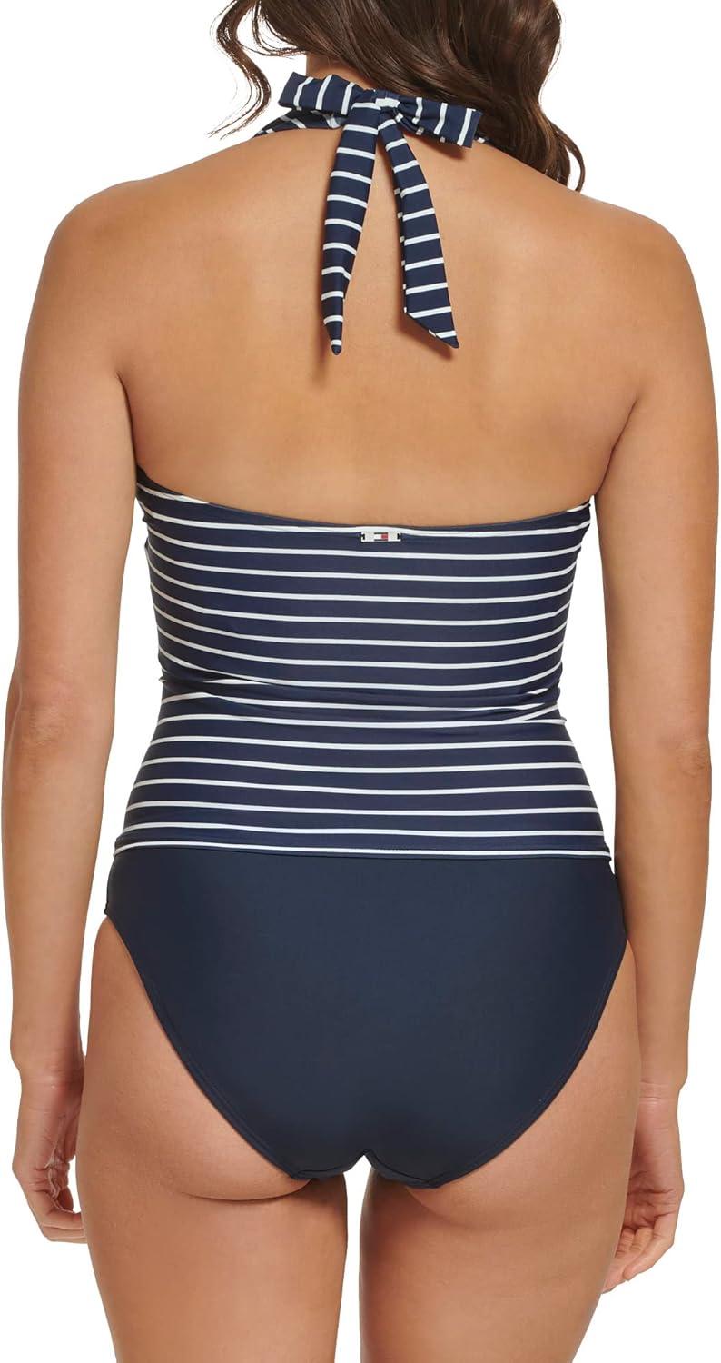 imageTommy Hilfiger Womens Halter Tankini TopSky Cap Navy