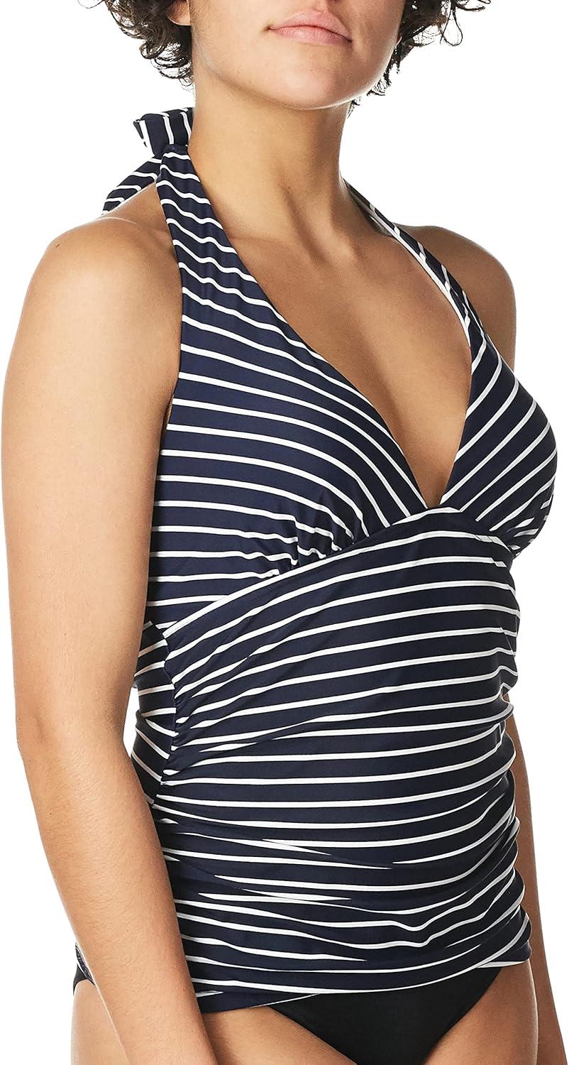imageTommy Hilfiger Womens Halter Tankini TopSky Captain Stripe