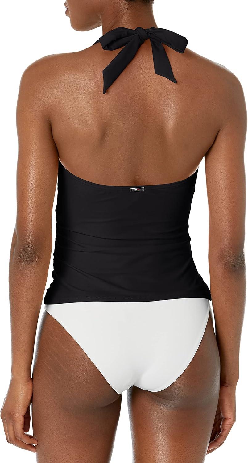 imageTommy Hilfiger Womens Halter Tankini TopTrue Black