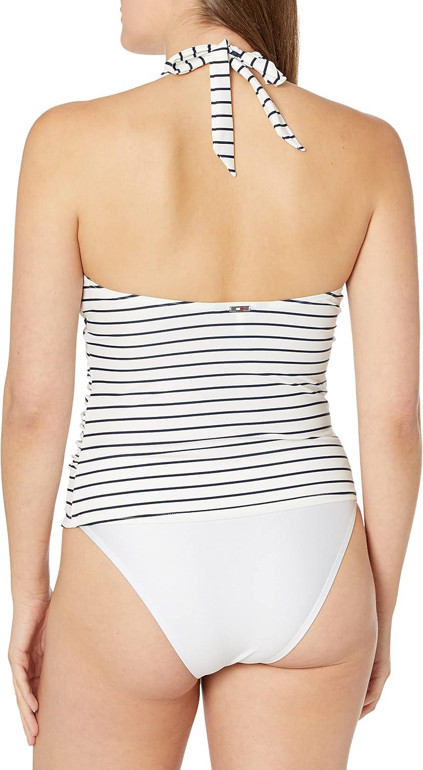 imageTommy Hilfiger Womens Halter Tankini TopWhite Stripe