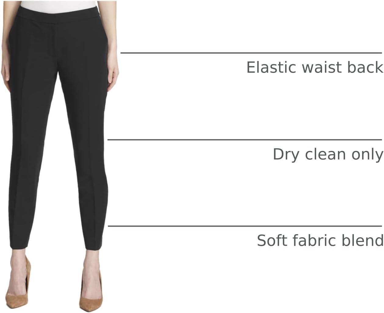 imageTommy Hilfiger Womens High Rise Houndstooth Ankle Casual Trouser PantsDeep Black