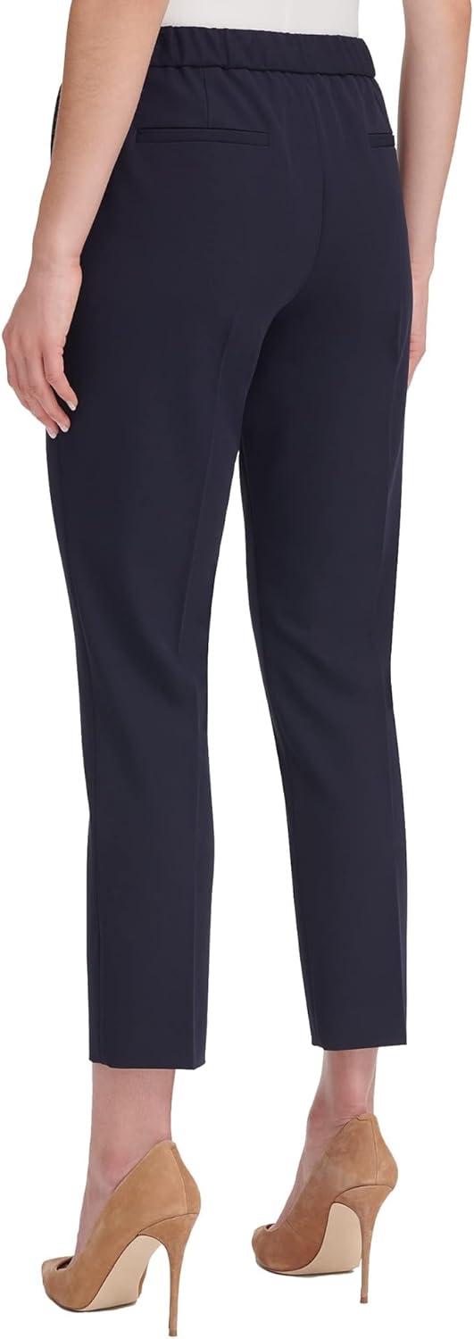 imageTommy Hilfiger Womens High Rise Houndstooth Ankle Casual Trouser PantsMidnight