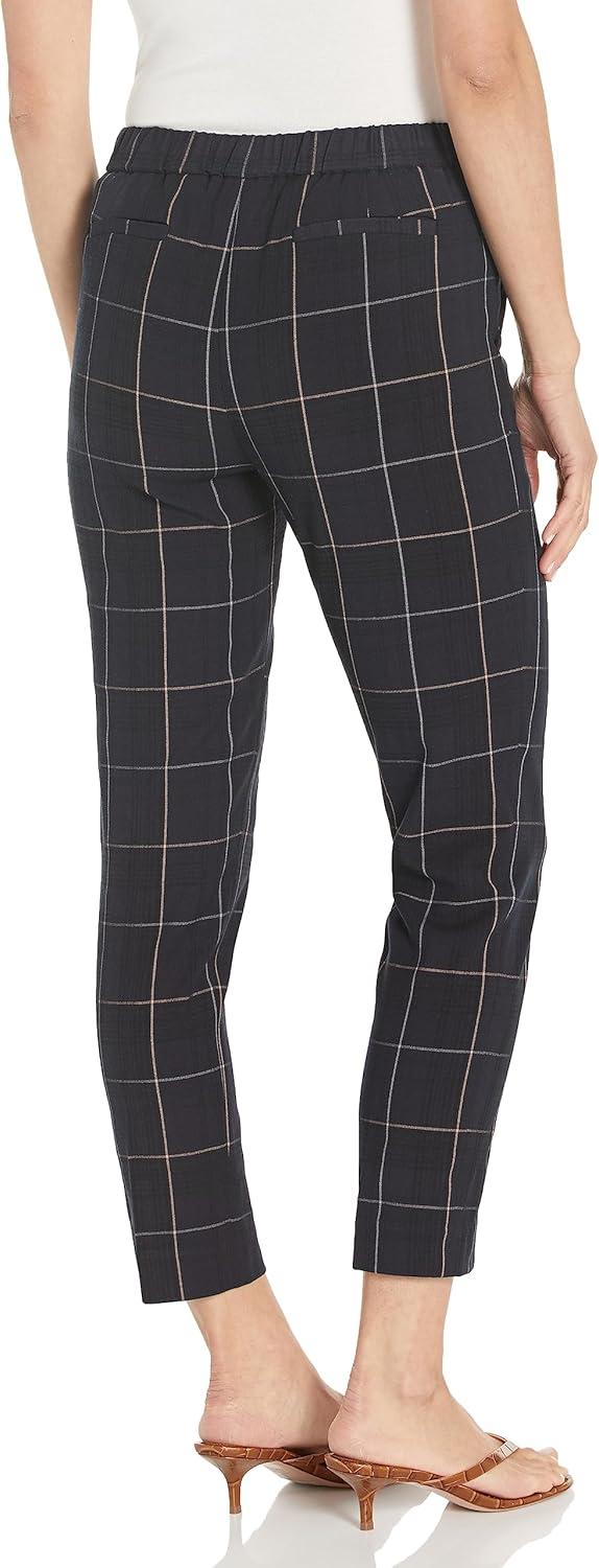 imageTommy Hilfiger Womens High Rise Houndstooth Ankle Casual Trouser PantsMidnightGrey Mutli